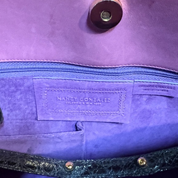 Nancy Gonzalez Glossy Black Crocodile Satchel - Picture 3 of 11